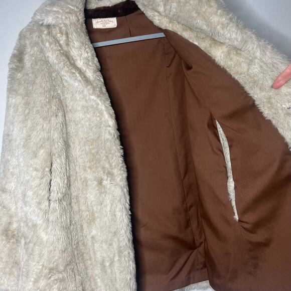 VTG Faux Fur Women's Inverness Cape Cloak Coat OS Old Money Glam Old Hollywood - Picture 4 of 10